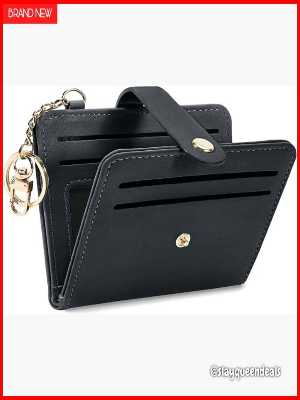 Slim RFID Blocking Leather Wallet with ID Window and Zipper Coin Pocket